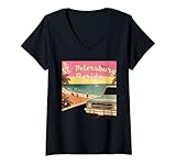 Photo Gallery donna san pietroburgo retro beach vacanza souvenir florida surf maglietta con collo a v Photo Gallery donna san pietroburgo retro beach vacanza souvenir florida surf maglietta con collo a v