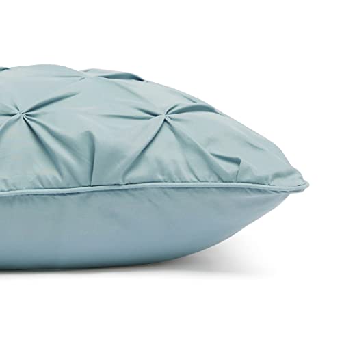 Amazon Basics Lightweight, Soft King Size Comforter Sets, All-Season Down-Alternative 3-Piece Bedding Set, Pinch Pleat Design, Spa Blue