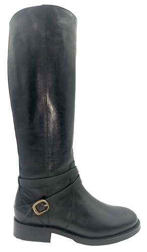 Frye Melissa Belted Wide Calf Riding Boot for Women, Mid-Calf Style, Comfortable Wide-Calf Fit, Classic Design