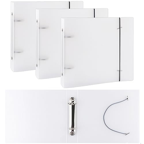 Image of CYFUN DESIGN 3PCS 7.8 inchx 6.8 inch Cookie Stencil Storage Binder Covers with Snap Closure Button Storage Book Cover for 2 Rings Planner Pages Refill Insert Die Cuts Stamp and Stencils Storage Book Binder