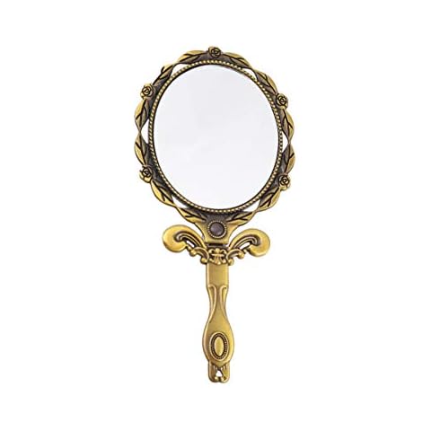 Beaupretty Vintage Faltbare Ovale Handspiegel Cover