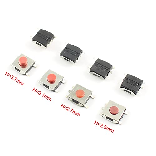 Interruptor táctil SMD con pulsación momentánea precisa y alta conductividad de 5 pines color rojo 2