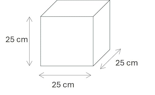 Kloris Farbiger Würfel aus Kunstharz, für Innen- und Außenbereiche, 25 x 25 x 25 cm, Farbe Creme. Waschbar und langlebig. Hergestellt in Italien