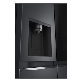 LG GSXV91MCLE, classe E, 635 l, réfrigérateur côte à côte avec InstaView, Total No Frost avec congélateur, distributeur de glace pilée et d'eau avec UVnano, DoorCooling+, LINEARCooling, Wi-Fi, noir