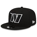New Era NFL 9FIFTY Black White Adjustable Snapback Hat Cap One Size Fits All (Washington Commanders)