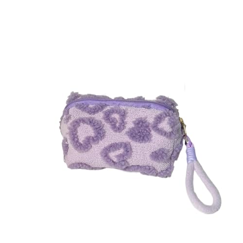Trousse de toilette de voyage lila en peluche pour vos escapades