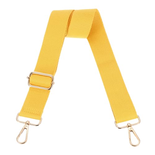 Image of uxcell Wide Shoulder Strap, 3.8cm Adjustable Purse Strap Replacement Crossbody Strap for Shoulder Bag Handbag, Ginger Yellow, Light Gold Pull Core Buckle