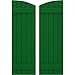 Ekena Millwork ARW101BE518X50HGH Americraft Five 2 Exterior Real Wood Joined Board-n-Batten Shutters w/Elliptical Top (Per Pair), 17 1/2"W x 50"H, Viridian Green