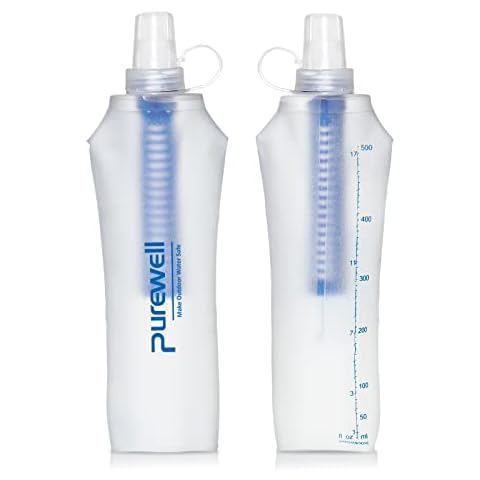 Purewell Water Filter Container BPA Free Outdoor Filtered Water Bag for Sport Camping and Hiking Cover