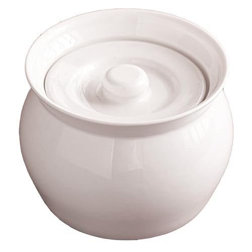 TAMUME Soupière en porcelaine élégante avec couvercle pour conserver les saveurs naturelles, blanc