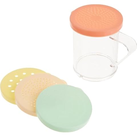Fonteme 10-oz Polycarbonate Dredge Shaker, Set Of 2 | Round | Stackable | EZ To Wash | Great For Salt, Pepper, Suger, Cheese, Herbs, Blends, Rubs, And Ground Spices. | Clear, 4 Snap-on Lids [2PK] Cover
