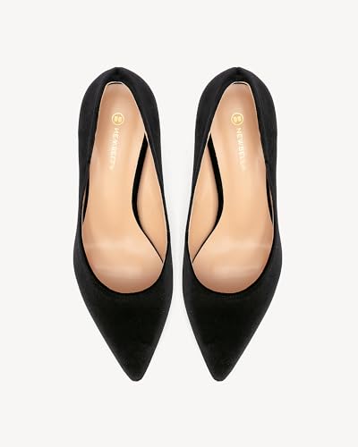 Women's Velvet Low High Heels - Solid Color Elegant Dress Pumps for Wedding, Parties & Daily Work2