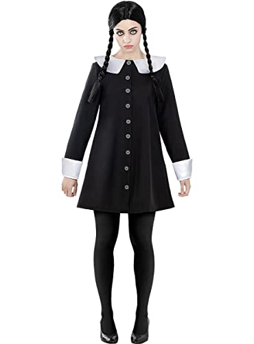 Funidelia | Disfraz de Miércoles Addams - La Familia Addams para mujer Disfraz para adultos y divertidos accesorios para Fiestas, Carnaval y Halloween - Talla L - Negro