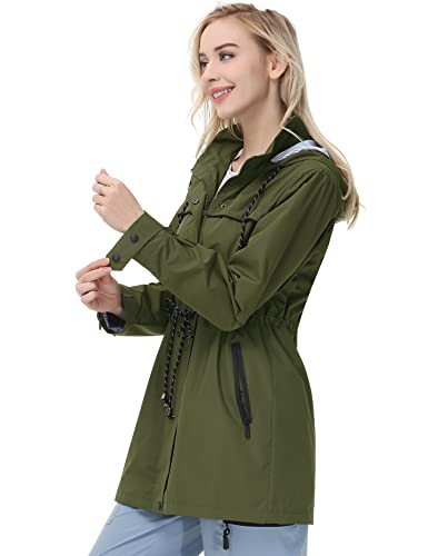Avoogue Women All Weather Jacket Long Trench Coats For Women Zip Up Rain Jacket Quick-Drying Womens Raincoat #TOP3