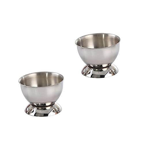 Ciieeo 2Pcs Stainless Steel Egg Holder Boiled Egg Stand for Breakfast Brunch Large Egg Cup Kitchen Tool for Serving Eggs for Home Dining