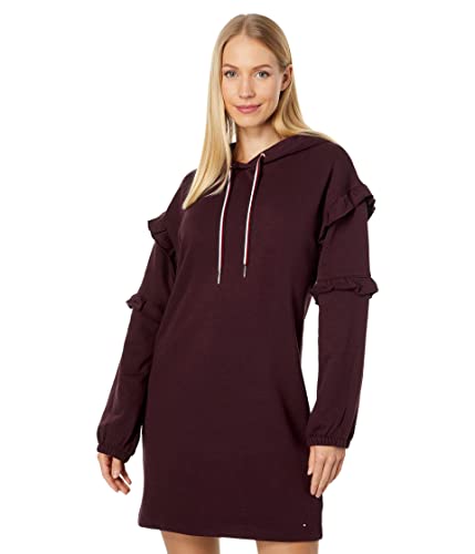 Amazon.com: Tommy Hilfiger Ruffle Sleeve Sweatshirt Dress Winetasting SM  (US 4-6) : Clothing, Shoes & Jewelry