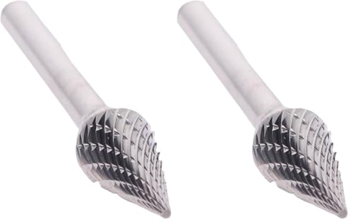 Image of Drill America SM-1 Carbide Burr /Rotary File Cone Pointed End Double Cut for Die Grinder 1 /4 inch Dia. x 1 /2 inch Cut Length with 1 /4 inch Shank and 2 inch Overall Length, DUL Series (Pack of 2)