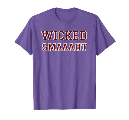 Wicked Smaaaht (Smart) T-Shirt Boston, MA University/College T-Shirt, Men, Purple Heather, Large