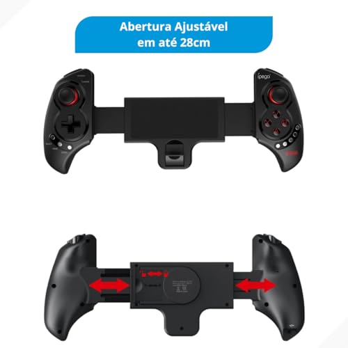 Controle Gamepad Manete Retrátil Extensível Bluetooth 5.0 Compatível com Celular e Tablet Android ou
