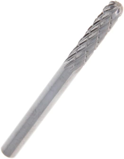 Auniwaig Rotary Files, 3mm Dia,Double Pattern Tungsten Steel Alloy 1/8" Shank Top Toothed Cut Cylindrical Shape Rotary Burrs Tool for Die Grinder Drill Bit Wood Soft Metal Carving Polishing 2PCS