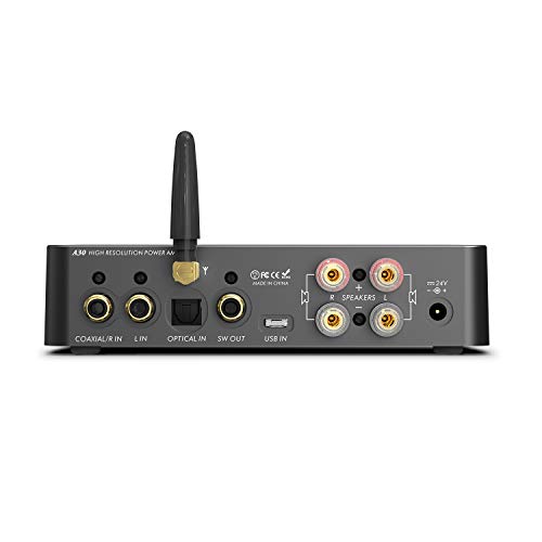 LOXJIE A30 パワーアンプ HI-FI ステレオ デジタルアンプ DAC ヘッドホンアンプ 一体「MA12070」アンプIC搭載/EQ・高低音調節可能/Bluetooth5.0/Apt-X対応