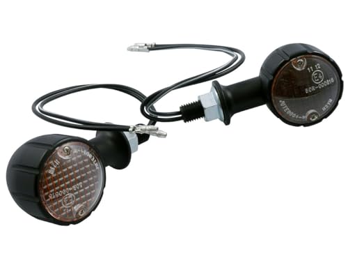 Clignotant pour moto Arizona Mini avec manche court noir en aluminium universel - 2 pièces