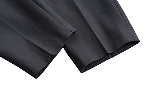 Essyshe Men’s Cropped Slim Fit Dress Pants Tapered Ankle Dress Pants Suit Pants 6060Darkgrey 29 #TOP4