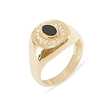 LBG 9ct Rose Gold Natural Bloodstone & Diamond Mens Signet Ring - Size S 1/2 -Sizes N to Z Available