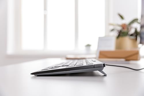Image of Cherry Stream Keyboard TKL, Wired Keyboard Without Number Pad, Whisper Quiet Keys, Unique Typing Feel, Slim Design, SX Scissor Switches, QWERTY, White-Gray
