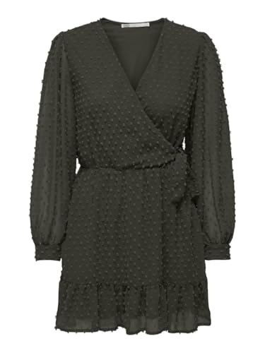 Onltiva L/S Dobby Fake Wrap Dress WVN