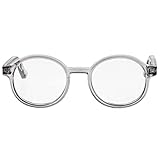 MOLUCKFU メガネ ドレスアップ用アクセサリー 9cm グレー 透明フレーム 装飾ドール向け おしゃれ小物 親子遊び向け プレゼント