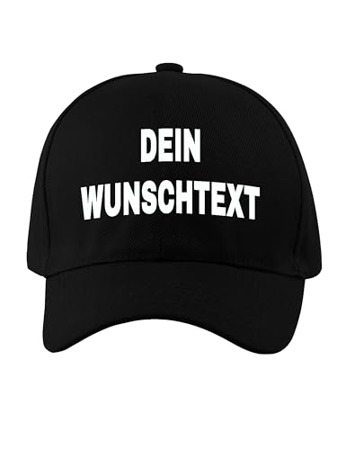 NIMAMA Unisex Erwachsenen Cap Bedrucken Lassen - Mit Wunschtext personalisiert - Individuell als Geschenk für Herren und Damen selbst gestalten - Schwarz