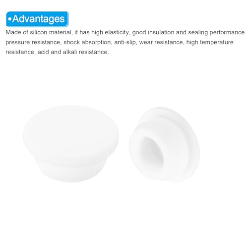 Image of MECCANIXITY 8pcs T-Shaped Silicone Plugs 26mm 1 Inch Dia Snap in Plug Hole Seal Cover Round Rubber Stopper for Kitchen Rubber Bulkheads Waterproof Sealing Plugs White