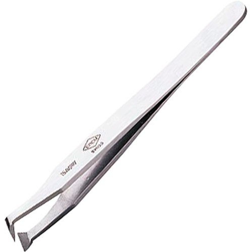 Style 15AGW Swiss Oblique Head Carbon Cutting Tweezer with Curved Tips, 4-1/2" Long