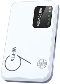 EIOTCLUB Hotspot Wi-Fi portátil 4G LTE, Internet móvel sem contrato | Pay-as-YouGo, 1 GB de dados de teste, 10 conexões de dispositivos, bateria de 3000 mAh, Wi-Fi de bolso para viagens, casa, carro