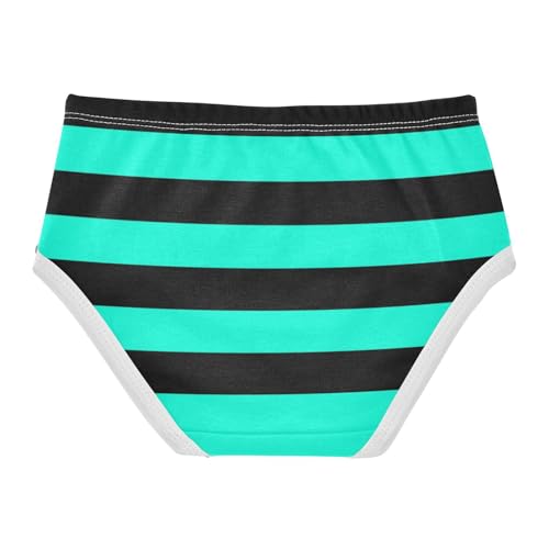 Black Turquoise Stripe Toddler Girls's Underwear 2T2