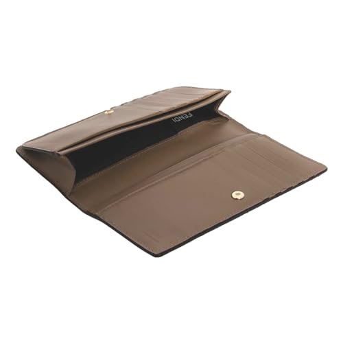 FENDI O'Lock Rose Pink and Tortora Gray Calf Leather Snap Continental Wallet, Medium4