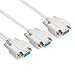 PNGKNYOCN DB9 Y Splitter Cable DB9 9 Pin 1 Female ale to 2 Female Rs232 Serial Splitter Adapter Straight-Through Cable for Connect Various Serial Interface Devices 30cm