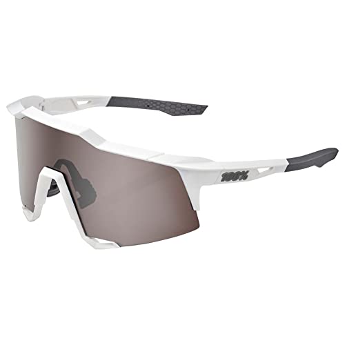 Image of 100% SPEEDCRAFT Sport Performance Cycling Sunglasses MATTE WHITE - HiPER Silver Mirror