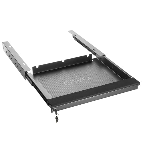 CAVO Laptop Schreibtischschublade abschließbar 480 x 446 x 55 mm schwarz Notebook Arbeitstisch-Schublade für den Unterbau von SOTECH