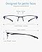 ANRRI Blue Light Glasses for Men Semi Rimless Rectangle Blue Metal Frame UV Blocking Computer Glasses