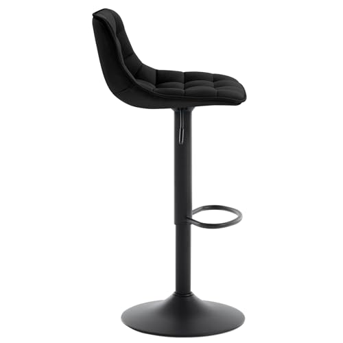 WOLTU 2er-Set Barhocker Küchenstuhl Barstuhl mit Rückenlehne und Einstellgriff, höhenverstellbar & 360° drehbar, Tresenhocker Bar Hocker aus hochwertigem Samt und Metall, Schwarz
