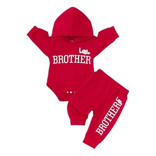 Image of KIMI BEAR Baby Boy Clothes Newborn Boy Outfits Infant Letter Print Long Sleeve Romper Hoodies Pants Fall Winter Outfits