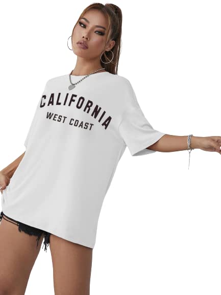 Image of REVEXO Women's Cotton Blend Half Sleeve Printed Loose Fit Round Neck T-Shirts.