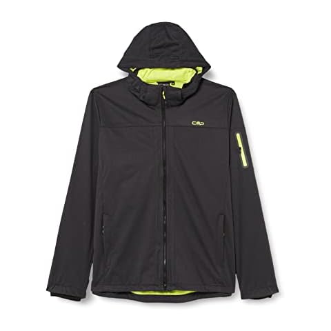 CMP, Lightweight, windproof and waterproof softshell melange jacket WP 8,000, NERO MEL.-LIMONE Cover