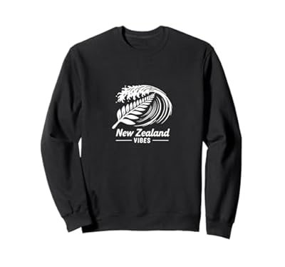 Vibraciones neozelandesas: Silver Ferns y Surf de Olas Sudadera | Ya disponible en tu tienda friki favorita! En mundofriki.es!