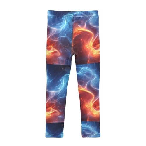 Boccsty Swirling Fire Sparkle Girls Leggings Kids Yoga Pants Dance Active Tights 4T2