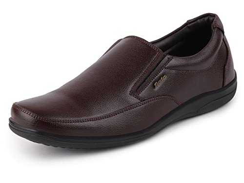 Image of Bata Men's 851-4912-40 Brown Formal Dress Slip On Shoes (6 UK)