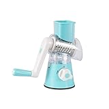 3-In-1 Multifunktional Gemseklima, Kchenschneider, Gurkenfahrer Fr Gemse,Kse Gemse Shredder Rotary Handheld SlicersEdelstahl Rund