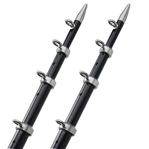 TACO 15 Telescopic Outrigger Poles HD 1-1/2 - Black/Silver [OT-0542BKA15-HD]
